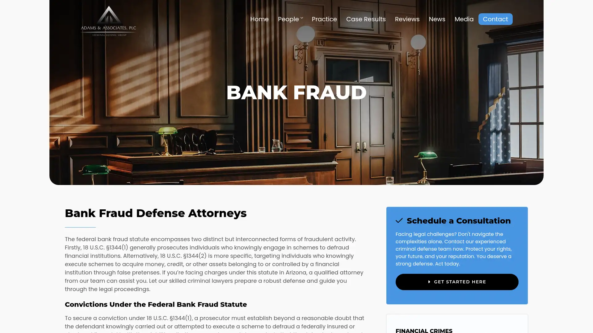 Adams & Associates Law Firm website